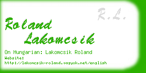 roland lakomcsik business card